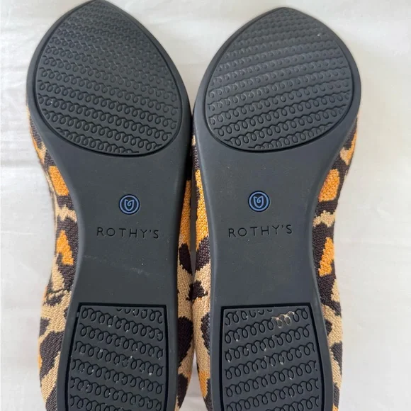Rothy's Brown and Orange Flats with Leopard Print - Picture 2 of 2